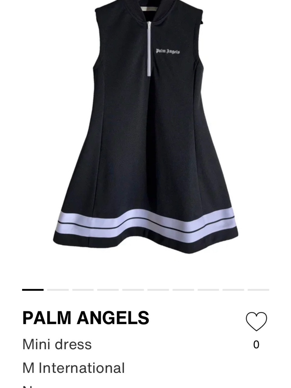 Palm Angels Black Mini Dress with White Stripe angel dress
